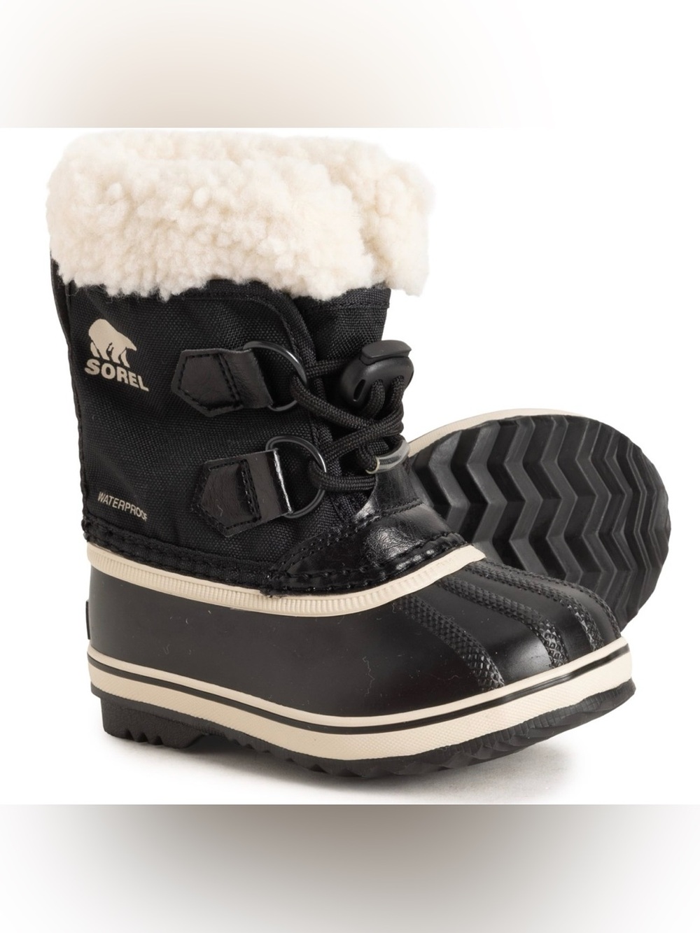 SOREL Little Kids Yoot PAC™ Nylon Winterboot Waterproof Black/White Kids 11